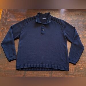 Saint James High Neck Henley Sweater Navy Size XXL